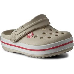 Klapki CROCS - Crocband Clog K 204537 Stcuuo/Melon. Brązowe sandały dziewczęce Crocs, z tworzywa sztucznego, bez zapięcia. W wyprzedaży za 99,00 zł.