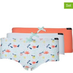 Pełne figi (3 pary) w kolorze miętowym i brzoskwiniowym. Pomarańczowe majtki dziewczęce Skiny Girls. W wyprzedaży za 37,95 zł.