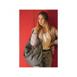Szara torba z grubej plecionej tkaniny. Szare shopper bag damskie Karolina audycka, z haftami, ze lnu, na ramię, z haftem. Za 179,00 zł.