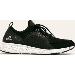 EA7 Emporio Armani - Buty. Czarne buty sportowe damskie EA7 Emporio Armani, bez wzorów, z materiału, sportowe. W wyprzedaży za 579,90 zł.