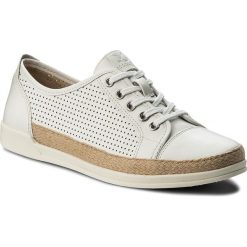 Espadryle CAPRICE - 9-23500-20 White Nappa 102. Białe espadryle damskie Caprice, ze skóry, na płaskiej podeszwie. W wyprzedaży za 199,00 zł.