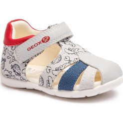 Sandały GEOX - B Elthan B. A B921PA 01054 C1234 M Lt Grey/Red. Szare sandały dziewczęce marki Geox, ze skóry ekologicznej, bez zapięcia. Za 179,00 zł.