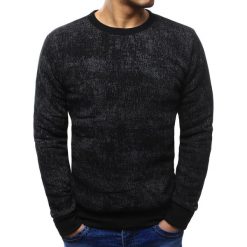 Bluzy męskie: Bluza męska z nadrukiem czarna (bx3413)