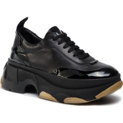Sneakersy PATRIZIA PEPE - 2V8666/A3KW-I2MI Black/Gold. Czarne półbuty damskie Patrizia Pepe, na co dzień, bez wzorów, ze skóry, bez obcasa, na płaskiej podeszwie, bez zapięcia. W wyprzedaży za 629,00 zł.