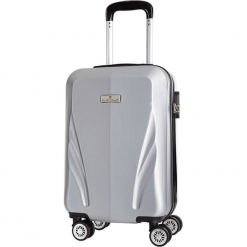 Walizka w kolorze srebrnym - 34 l. Szare walizki Platinium, z materiału. W wyprzedaży za 159,95 zł.