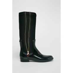 Tommy Hilfiger - Kalosze. Czarne kalosze damskie marki TOMMY HILFIGER, z gumy. W wyprzedaży za 319,90 zł.