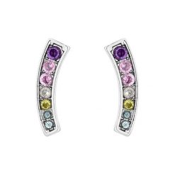 Pozłacane kolczyki z kryształami. Szare kolczyki damskie Diamond Style, z kryształem, złote. W wyprzedaży za 59,95 zł.