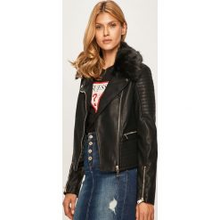 Guess Jeans - Kurtka. Czarne kurtki damskie Guess Jeans, s, z aplikacjami, z poliesteru, krótkie. Za 679,90 zł.