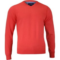 Pomarańczowy Sweter Męski w Serek - 100% BAWEŁNA - Adriano Guinari SWADGSS16POMAR. Pomarańczowe swetry męskie m, z bawełny, klasyczne. Za 99,00 zł.