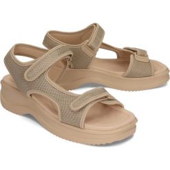 AZALEIA 320/323 beżowy, sandały damskie. Brązowe sandały damskie Azaleia, bez wzorów, bez obcasa, na rzepy. Za 189,90 zł.