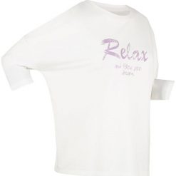 Lekka bluza, długi rękaw bonprix biel wełny. Białe bluzy damskie bonprix, bez wzorów, z wełny, z długim rękawem, długie, bez kaptura. Za 74,99 zł.