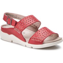 Sandały JANA - 8-28601-22 Red 500. Czerwone klapki damskie Jana, bez wzorów, ze skóry, bez obcasa. Za 219,90 zł.