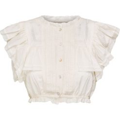 Top LOVESHACKFANCY NORA. Brązowe bluzki damskie LoveShackFancy, w koronkowe wzory, z bawełny, z okrągłym kołnierzem. Za 710,00 zł.