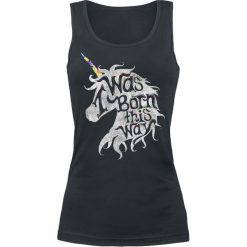 Topy damskie: Goodie Two Sleeves I Was Born This Way Top damski czarny