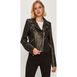 Trussardi Jeans - Ramoneska. Czarne kurtki damskie Trussardi Jeans, s, bez wzorów, z poliesteru, klasyczne, krótkie. Za 1099,00 zł.