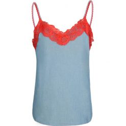 Pinko Bluzka "Piazza Top". Czerwone bluzki damskie Pinko, bez wzorów, z bawełny, bez kołnierzyka. Za 289,00 zł.
