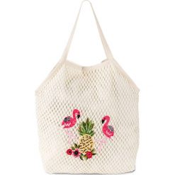 Torba plażowa bonprix beżowo-kolorowy. Brązowe torebki klasyczne damskie bonprix, bez wzorów, bez dodatków. Za 74,99 zł.