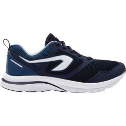 Buty do biegania RUN ACTIVE męskie. Czarne buty sportowe męskie KALENJI, z poliesteru, bez zapięcia, do biegania. Za 99,99 zł.