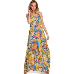 Sukienka maxi z nadrukiem wielokolorowym - model 2. Sukienki damskie Moe, s, z nadrukiem, z elastanu, bez kołnierzyka, bez rękawów, maxi. W wyprzedaży za 269,00 zł.