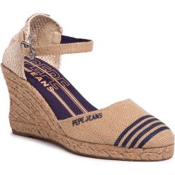 Espadryle PEPE JEANS - Wendy Strap PLS90435 Grain 853. Pomarańczowe espadryle damskie Pepe Jeans, bez wzorów, z jeansu, bez obcasa, na obcasie. W wyprzedaży za 169,00 zł.