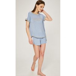 Dkny - Piżama. Szare piżamy damskie marki DKNY, l, z nadrukiem, z dzianiny. W wyprzedaży za 219,90 zł.