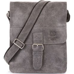 Męska Duża torba skórzana Vintage raportówka na ramię Szary. Szare torby męskie skórzane Paolo Peruzzi, w paski, ze skóry, klasyczne. Za 279,90 zł.