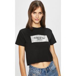 Tally Weijl - Top. Szare bluzki damskie TALLY WEIJL, s, z nadrukiem, z bawełny, z okrągłym kołnierzem. W wyprzedaży za 29,90 zł.
