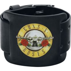 Bransoletki damskie na nogę: Guns N' Roses Bullet Logo Bransoletka skórzana czarny