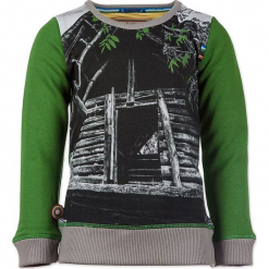 Bluza "Treehouse" w kolorze zielono-szarym. Zielone bluzy niemowlęce 4FunkyFlavours Kids, z nadrukiem. W wyprzedaży za 102,95 zł.