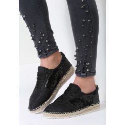 Czarne Espadryle Eternal. Czarne espadryle damskie vices, bez wzorów, bez obcasa. Za 39,99 zł.