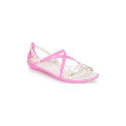 Sandały Crocs ISABELLA STRAPPY SANDAL W. Różowe klapki damskie Crocs, bez wzorów, bez obcasa. W wyprzedaży za 153,30 zł.