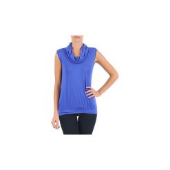 Topy na ramiączkach / T-shirty bez rękawów La City DEB. Niebieskie bluzki damskie marki La City, xs, bez wzorów, bez kołnierzyka, bez rękawów. Za 87,20 zł.