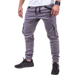SPODNIE MĘSKIE JOGGERY P388 - SZARE. Szare joggery męskie marki Ombre Clothing, s. Za 69,00 zł.