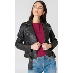Kurtki damskie: NA-KD Exclusive Kurtka skórzana Worn Look – Black