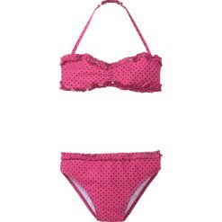 Bikini dziewczęce (2 części) bonprix jeżynowo-ciemnoniebieski w kropki. Różowe stroje kąpielowe dziewczęce bonprix, bez wzorów. Za 21,99 zł.