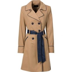 Trencz bonprix matowa wielbłądzia wełna. Brązowe płaszcze damskie bonprix, bez wzorów, z wełny. Za 189,99 zł.