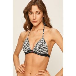 Tommy Hilfiger - Biustonosz kąpielowy. Niebieskie stroje kąpielowe damskie TOMMY HILFIGER, s, z haftami, z elastanu. Za 229,90 zł.
