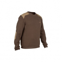 Sweter myśliwski 300. Brązowe swetry klasyczne męskie SOLOGNAC, m, z materiału. Za 69,99 zł.