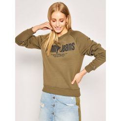 Bluza Tommy Jeans Tjw Chest Logo DW0DW07978. Zielone bluzy damskie Tommy Jeans, s, bez wzorów, z bawełny, bez rękawów, bez kaptura. W wyprzedaży za 309,00 zł.
