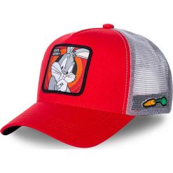 Capslab - Czapka. Czerwone czapki damskie CapsLab, z aplikacjami, z tkaniny. Za 129,90 zł.