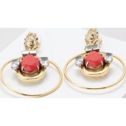 Kolczyki damskie: Radà SMALL CIRCLE HOOP LION Kolczyki coral