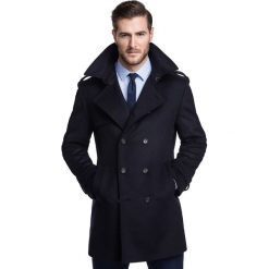 Płaszcz ALVARO PSGS000119. Płaszcze męskie na zimę, m, w paski, z poliesteru, eleganckie. Za 999,00 zł.