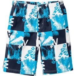 Bermudy plażowe Regular Fit bonprix biało-turkusowy. Białe spodenki i szorty męskie bonprix, s, bez wzorów. Za 74,99 zł.