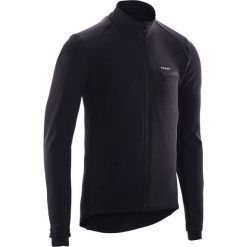 Kurtka zimowa na rower RC100 męska. Czarne kurtki męskie TRIBAN, na zimę, m, bez wzorów, z elastanu, bez kaptura, rowerowe. Za 159,99 zł.