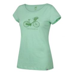 Hannah Koszulka Damska Saldiva Green Ash 36. Zielone bluzki sportowe damskie Hannah, na lato, z nadrukiem, bez kołnierzyka, bez rękawów, bez kaptura. W wyprzedaży za 79,00 zł.