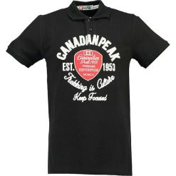 Koszulka polo w kolorze czarnym. Czarne koszulki damskie Canadian Peak, s, z nadrukiem, z bawełny, polo, bez rękawów. W wyprzedaży za 98,95 zł.
