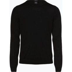 BOSS - Sweter męski – Leno-P, czarny. Czarne swetry męskie Boss, xxl, bez wzorów, z wełny, bez kołnierzyka, bez kaptura. Za 549,95 zł.