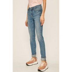 Guess Jeans - Jeansy Jegging Mid. Niebieskie jeansy damskie Guess Jeans, m, z aplikacjami, z elastanu. W wyprzedaży za 219,90 zł.