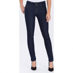 Dżinsy "Melinda" - Skinny fit - w kolorze granatowym. Niebieskie rurki damskie marki Cross Jeans, z aplikacjami. W wyprzedaży za 113,95 zł.