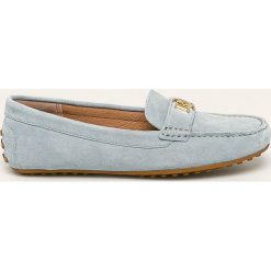 Lauren Ralph Lauren - Mokasyny skórzane. Niebieskie mokasyny damskie Lauren Ralph Lauren, ze skóry, na obcasie. W wyprzedaży za 399,90 zł.
